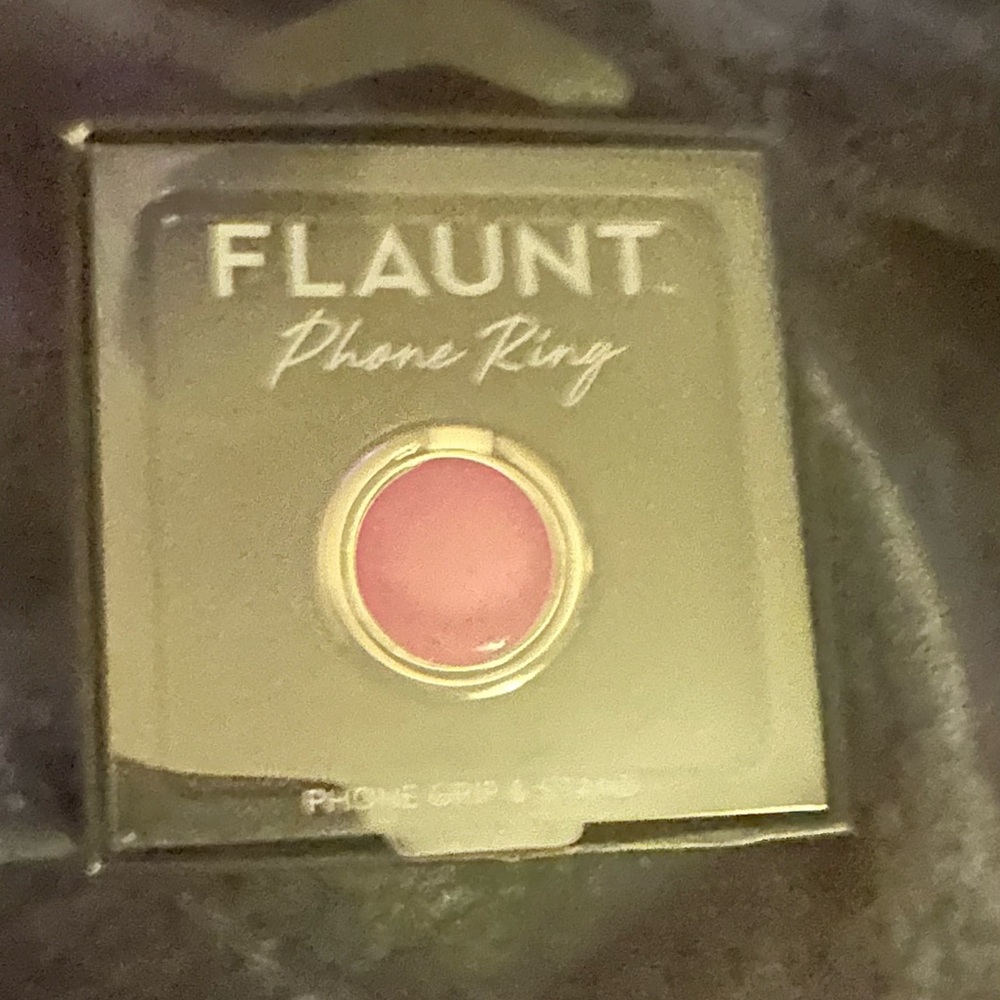 FLAUNT hot pink phone case for iPhone 12 Pro Max and hot pink phone ring.